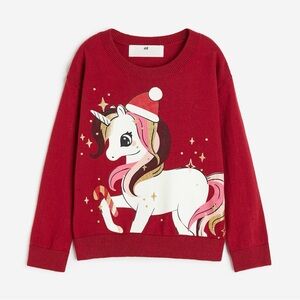 H&M Kids Cotton Sweater with Unicorn Design | 8-10Y